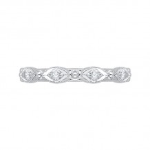 Shah Luxury 14K White Gold Round Diamond Eternity Wedding Band