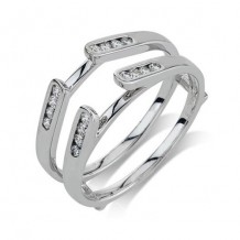 14K White Gold 0.25ct Diamond Guard Women's Wedding Band