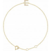 14K Yellow .06 CTW Diamond Initial E 6-7 Bracelet