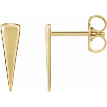 14K Yellow 12x3.27 mm Triangle Earrings