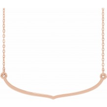 14K Rose Freeform Bar 16-18 Necklace