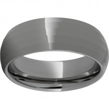 Rugged Tungsten  8mm Beveled Facets Polished Band