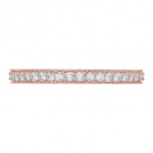 Shah Luxury 14K Rose Gold Round Diamond Eternity Wedding Band