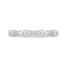 Shah Luxury 18k Pink Gold Diamond Carizza  Wedding Band