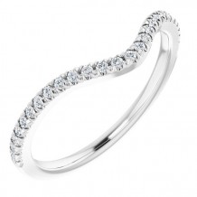 14K White 1/10 CTW Diamond French-Set Matching Band