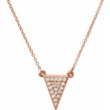14K Rose 1/5 CTW Diamond Triangle 16.5 Necklace