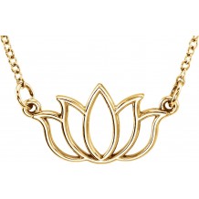 14K Yellow Tiny Poshu00ae Lotus 16-18 Necklace