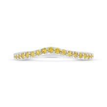Shah Luxury 14K White Gold Yellow Diamond Half-Eternity Wedding Band
