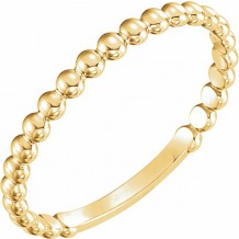 14K Yellow 2 mm Stackable Bead Ring