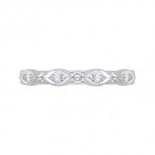 Shah Luxury 14K White Gold Round Half-Eternity Diamond Wedding Band