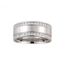 Camelot 14k White Gold Double Row Peaceful Wedding Band