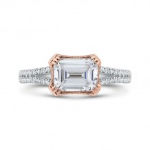 Shah Luxury 18K Two-Tone Gold Diamond Engagement Ring (Semi-Mount)