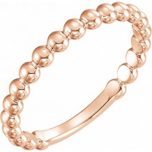 14K Rose 2.5 mm Stackable Bead Ring