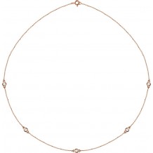 14K Rose 1/2 CTW Diamond 5-Station 18 Necklace