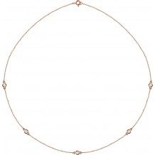 14K Rose 1/2 CTW Diamond 5-Station 18 Necklace