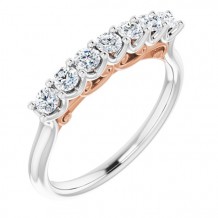 14K White & Rose 3/8 CTW Diamond Anniversary Band