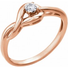 14K Rose .04 CT Diamond Ring