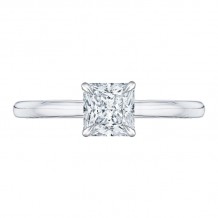Shah Luxury 14K White Gold Princess Cut Diamond Solitaire Engagement Ring (Semi-Mount)