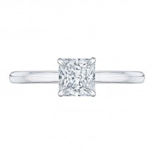 Shah Luxury 14K White Gold Princess Cut Diamond Solitaire Engagement Ring (Semi-Mount)