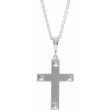 14K White Cross 20 Necklace