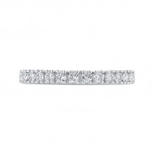 Shah Luxury Round Diamond Half-Eternity Wedding Band In 14K White Gold with Euro Shank