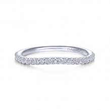 Gabriel & Co. 14k White Gold Contemporary Curved Wedding Band