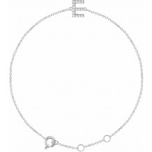 14K White .06 CTW Diamond Initial E 6-7 Bracelet
