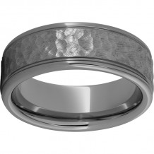 Rugged Tungsten  8mm Rounded Edge Band with Moon Finish