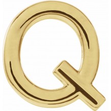 14K Yellow Single Initial Q Earring