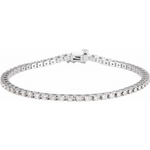 14K White 2 1/4 CTW Diamond Line 7 1/4 Bracelet