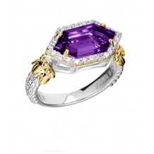 Vahan 14k Gold & Sterling Silver Amethyst Ring