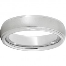 Serinium Domed Grooved Edge Band with Cross-Satin Finish