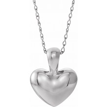 14K White Youth Heart 15 Necklace