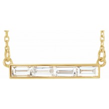 14K Yellow 1/2 CTW Diamond Bar Necklace