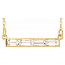 14K Yellow 1/2 CTW Diamond Bar Necklace