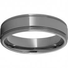 Rugged Tungsten  6mm Rounded Edge Polished Band