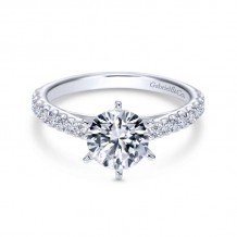 Gabriel & Co. 14k White Gold Contemporary Straight Engagement Ring