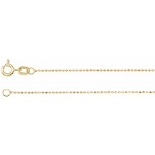 14K Yellow 1 mm Diamond-Cut Bead Chain 7 Bracelet