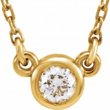 14K Yellow 1/6 CT Diamond Solitaire 18 Necklace