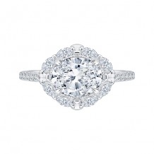 Shah Luxury 14k White Gold Diamond Semi-Mount Engagement Ring