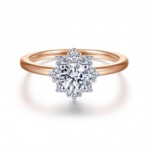 Gabriel & Co. 14k Two Tone Gold Starlight Halo Engagement Ring