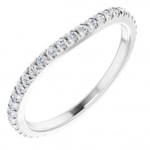 14K White 1/3 CTW Diamond French-Set Matching Band