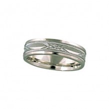 Camelot 14k White Gold Engraved Angel Wedding Band
