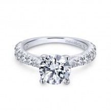 Gabriel & Co. 14k White Gold Contemporary Straight Engagement Ring