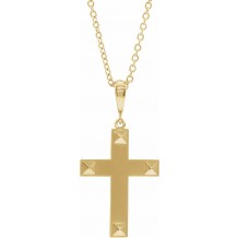 14K Yellow Cross 18 Necklace