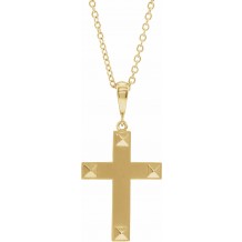 14K Yellow Cross 18 Necklace