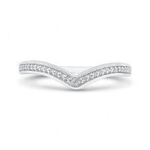 Shah Luxury 14K White Gold Diamond Contour Band