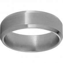 Titanium Beveled Edge Band with Satin Finish