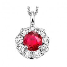 Gems One 14Kt White Gold Diamond (1/2Ctw) & Ruby (1/2 Ctw) Pendant