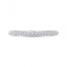 Shah Luxury 14K White Gold Double Row Round Diamond Wedding Band